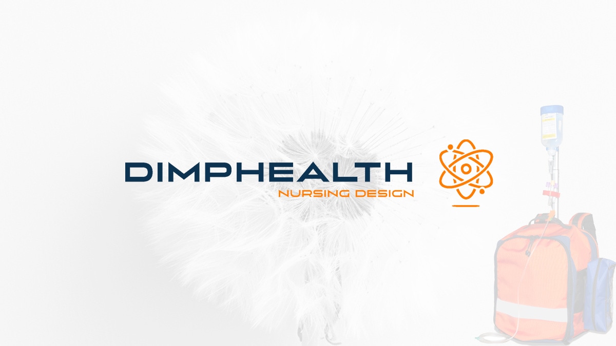 Imagen para compartir de DimpHealth en la que aparece su logo, un diente de león de fondo y su mochila portasueros en la esquina inferior derecha